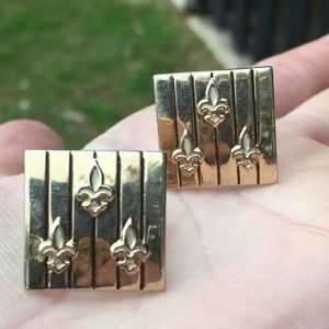 Vintage Swank Fleur De LIS Cuff Links